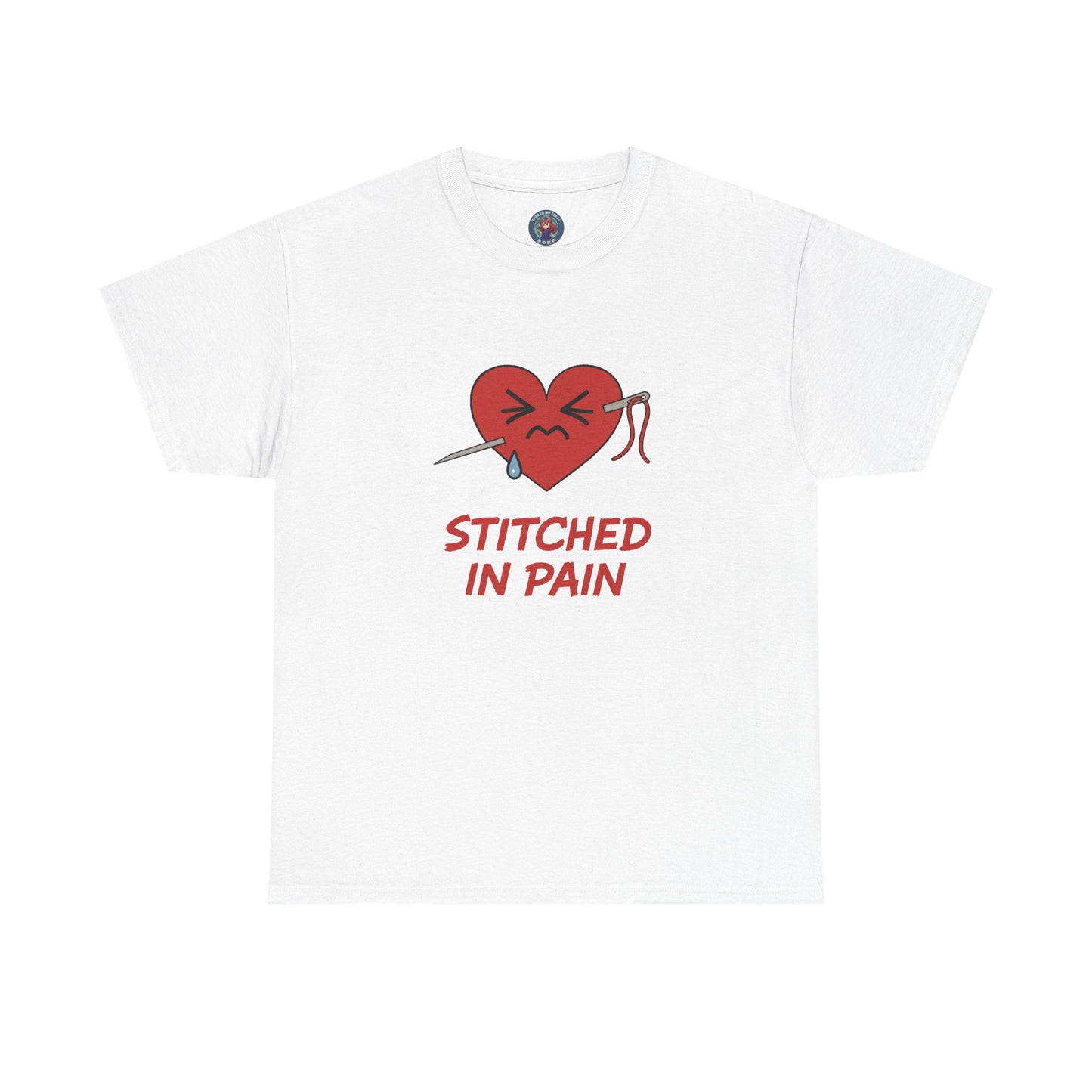 Stitched Heart T-Shirt 'Stitched in Pain'