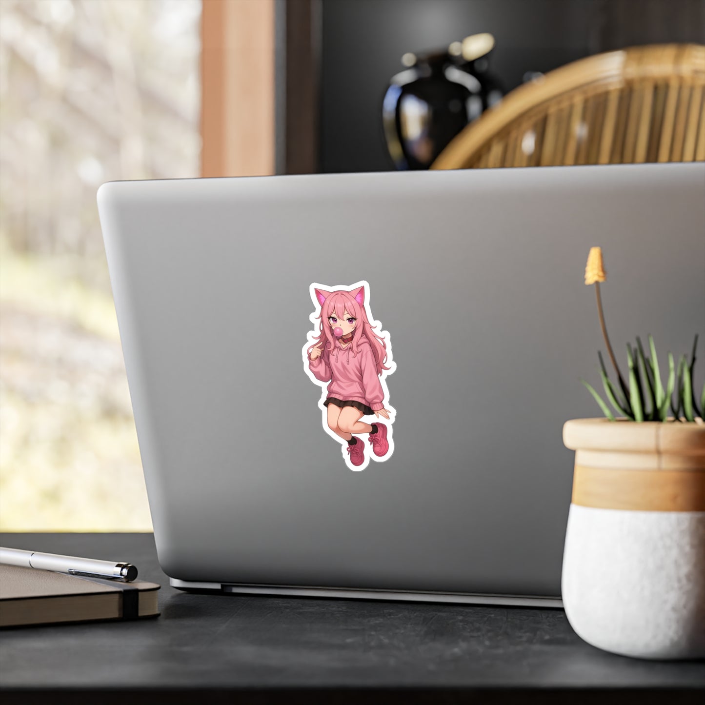 Pink Cat Girl Bubblegum Sticker