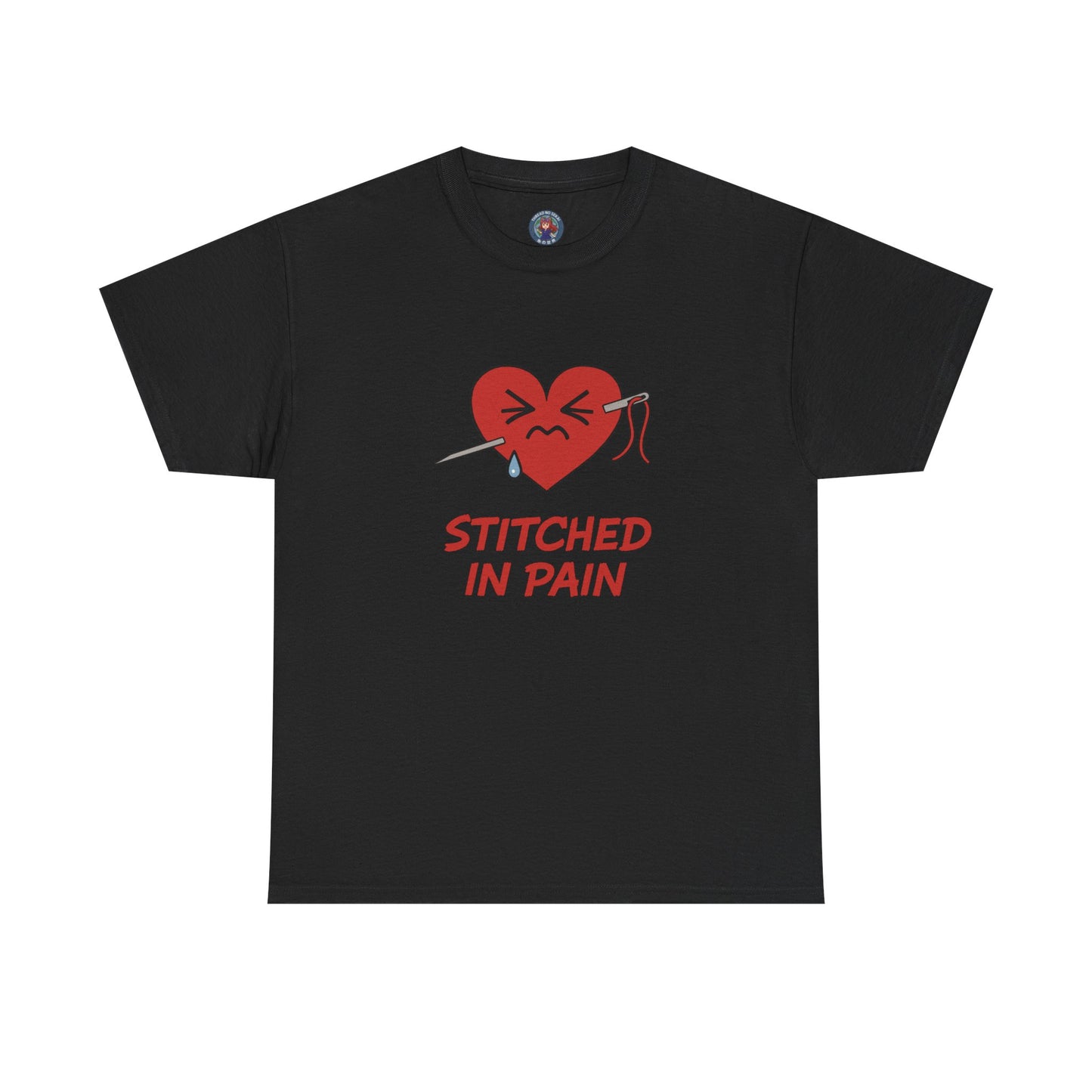 Stitched Heart T-Shirt 'Stitched in Pain'
