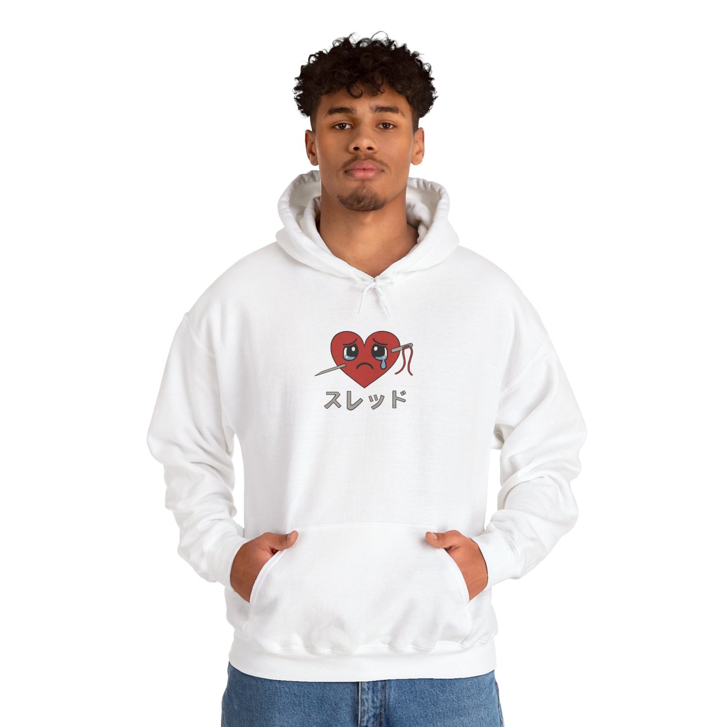 Stitched Crying Heart Anime Hoodie