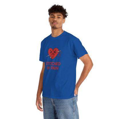 Stitched Heart T-Shirt 'Stitched in Pain'