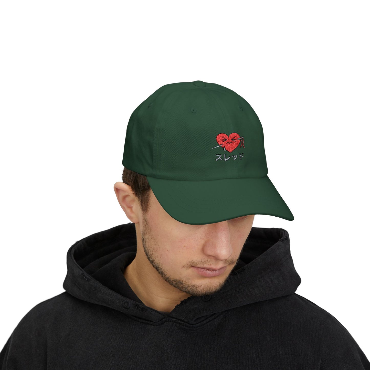 Stitched Heartache Anime Baseball Hat