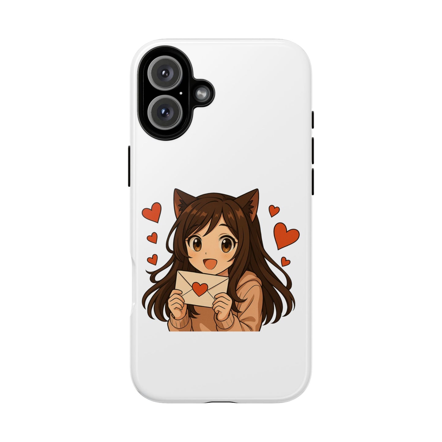 Cute Cat Girl Phone Case, Kawaii Anime Inspired Case, Personalized Love Gifts, Aesthetic Phone Cover, Cat Lover Phone Case