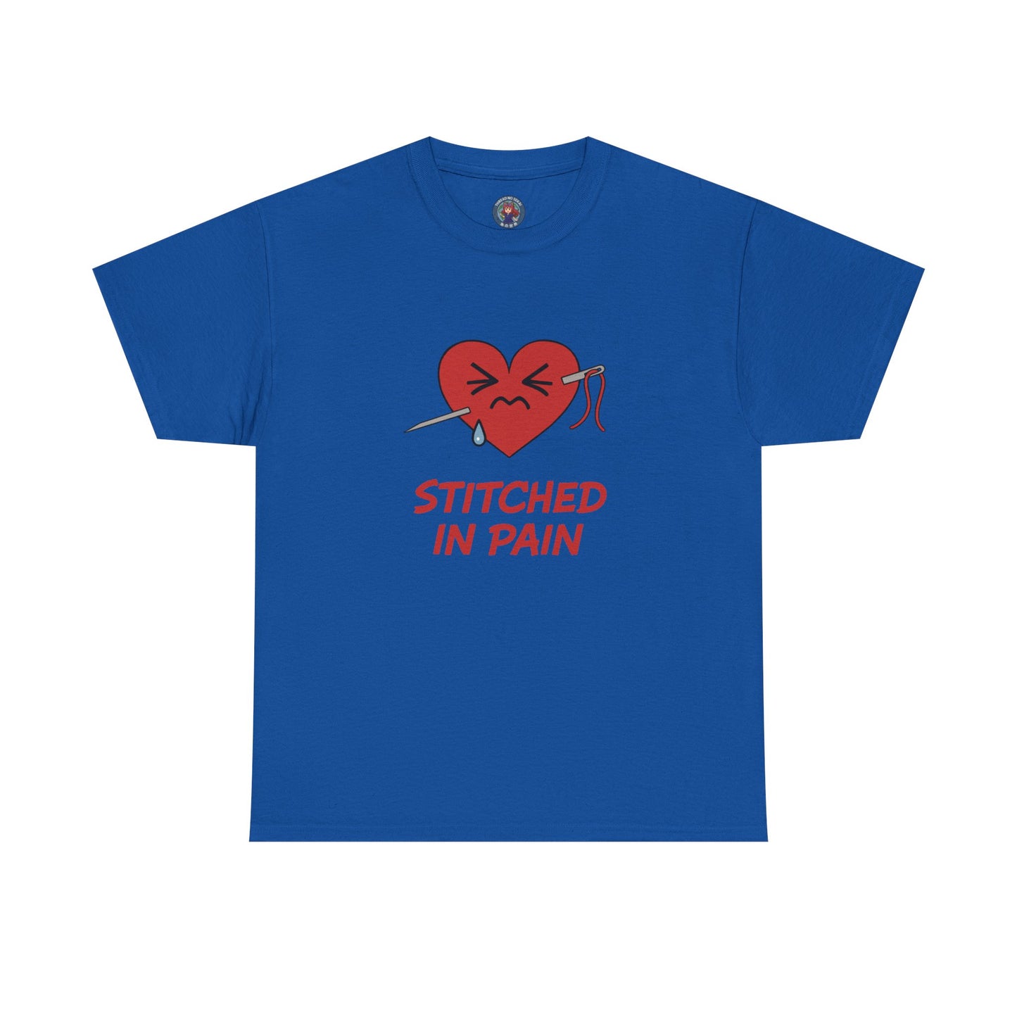 Stitched Heart T-Shirt 'Stitched in Pain'