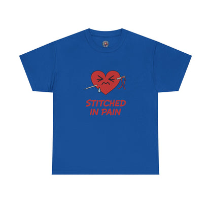 Stitched Heart T-Shirt 'Stitched in Pain'