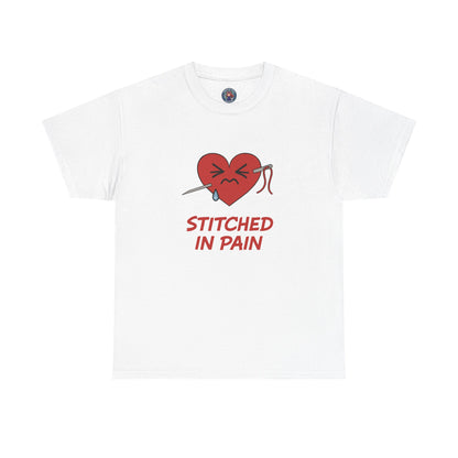 Stitched Heart T-Shirt 'Stitched in Pain'