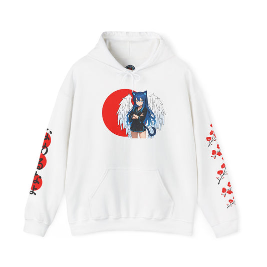 Kitsune Angel Rising Sun Hoodie