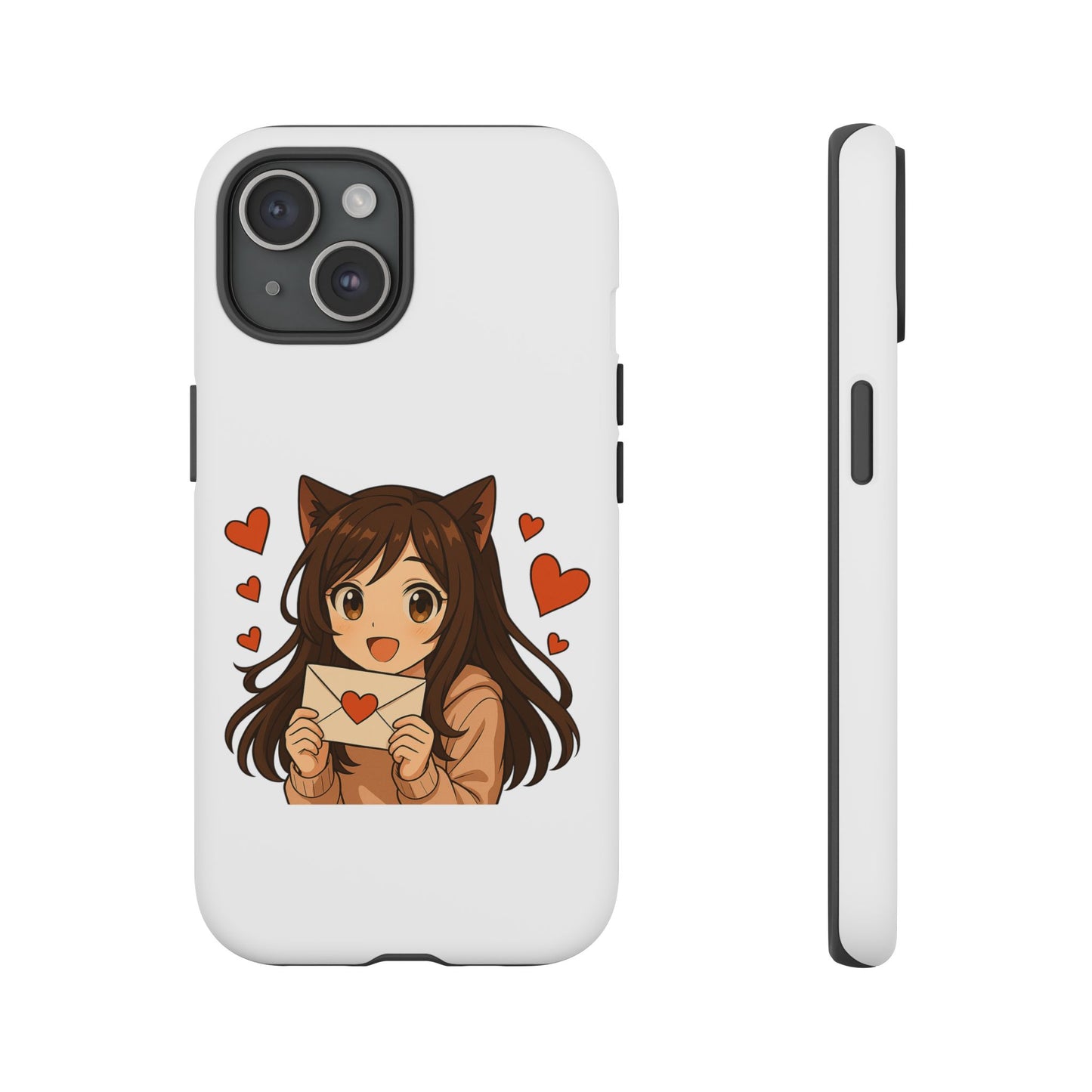 Cute Cat Girl Phone Case, Kawaii Anime Inspired Case, Personalized Love Gifts, Aesthetic Phone Cover, Cat Lover Phone Case