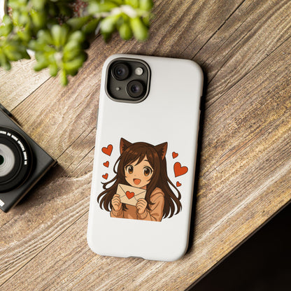 Cute Cat Girl Phone Case, Kawaii Anime Inspired Case, Personalized Love Gifts, Aesthetic Phone Cover, Cat Lover Phone Case
