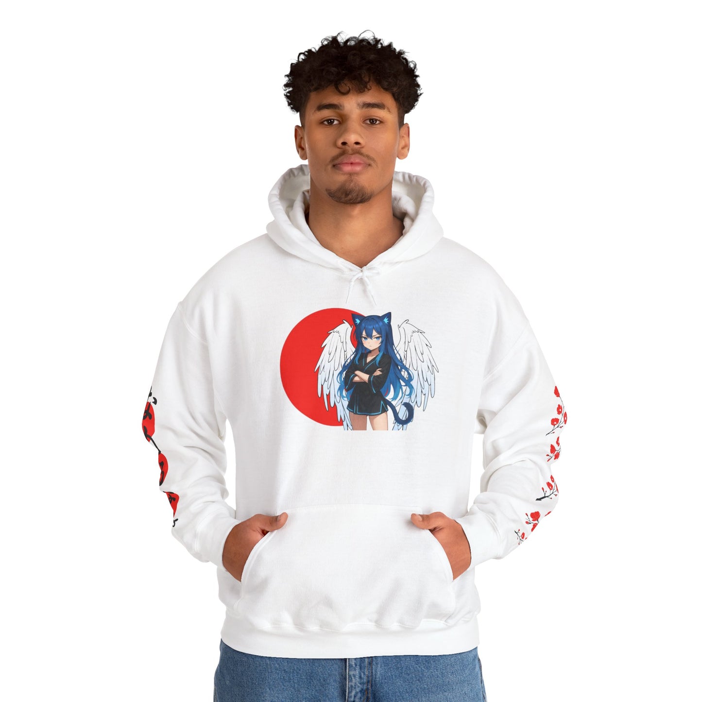 Kitsune Angel Rising Sun Hoodie