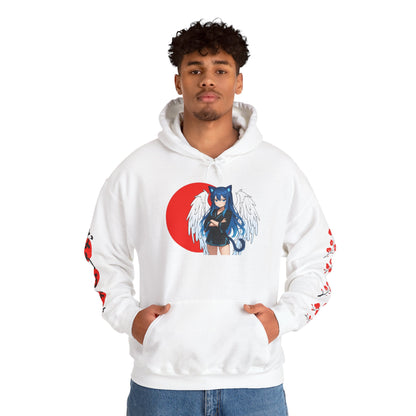 Kitsune Angel Rising Sun Hoodie