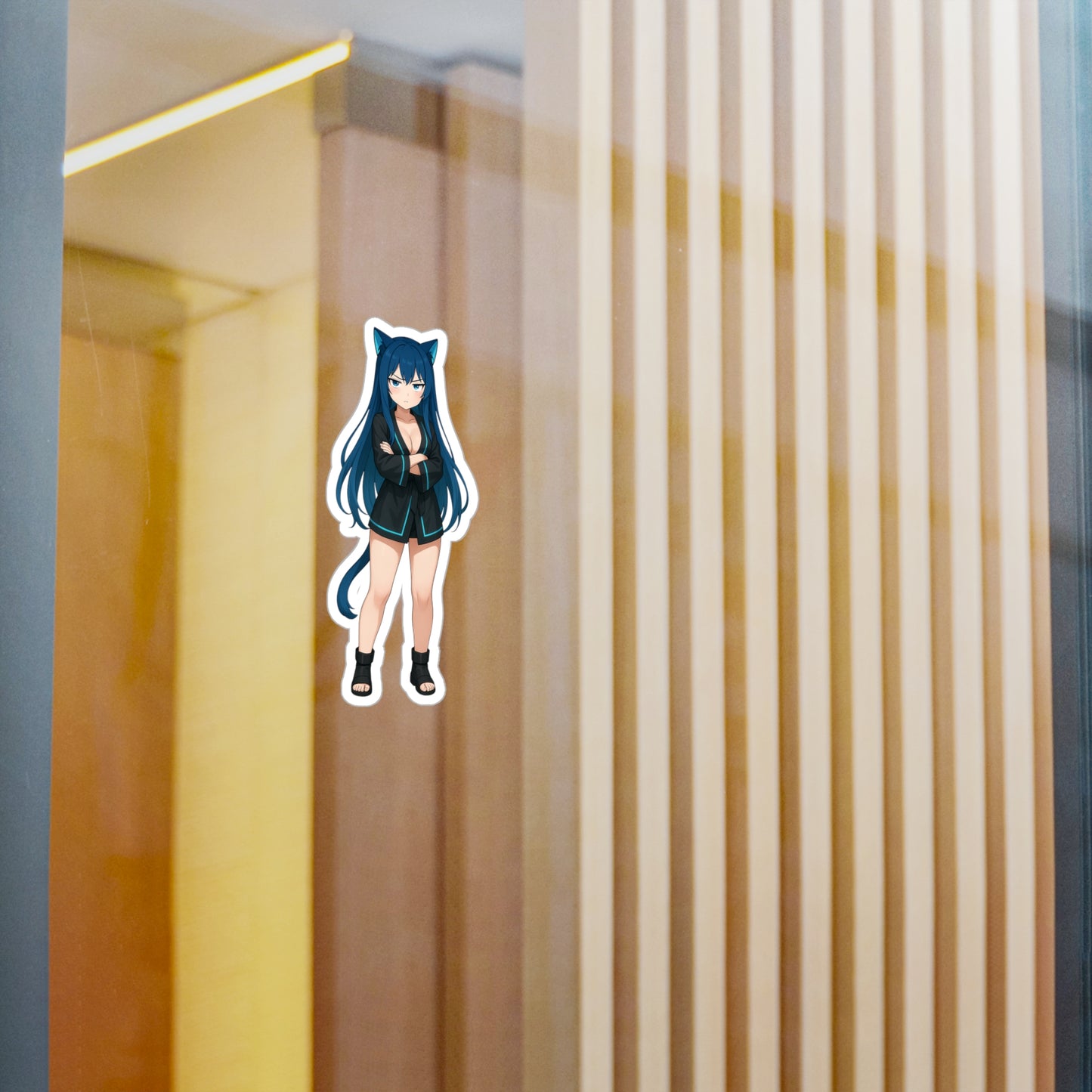 Blue-Haired Cat Girl Sticker