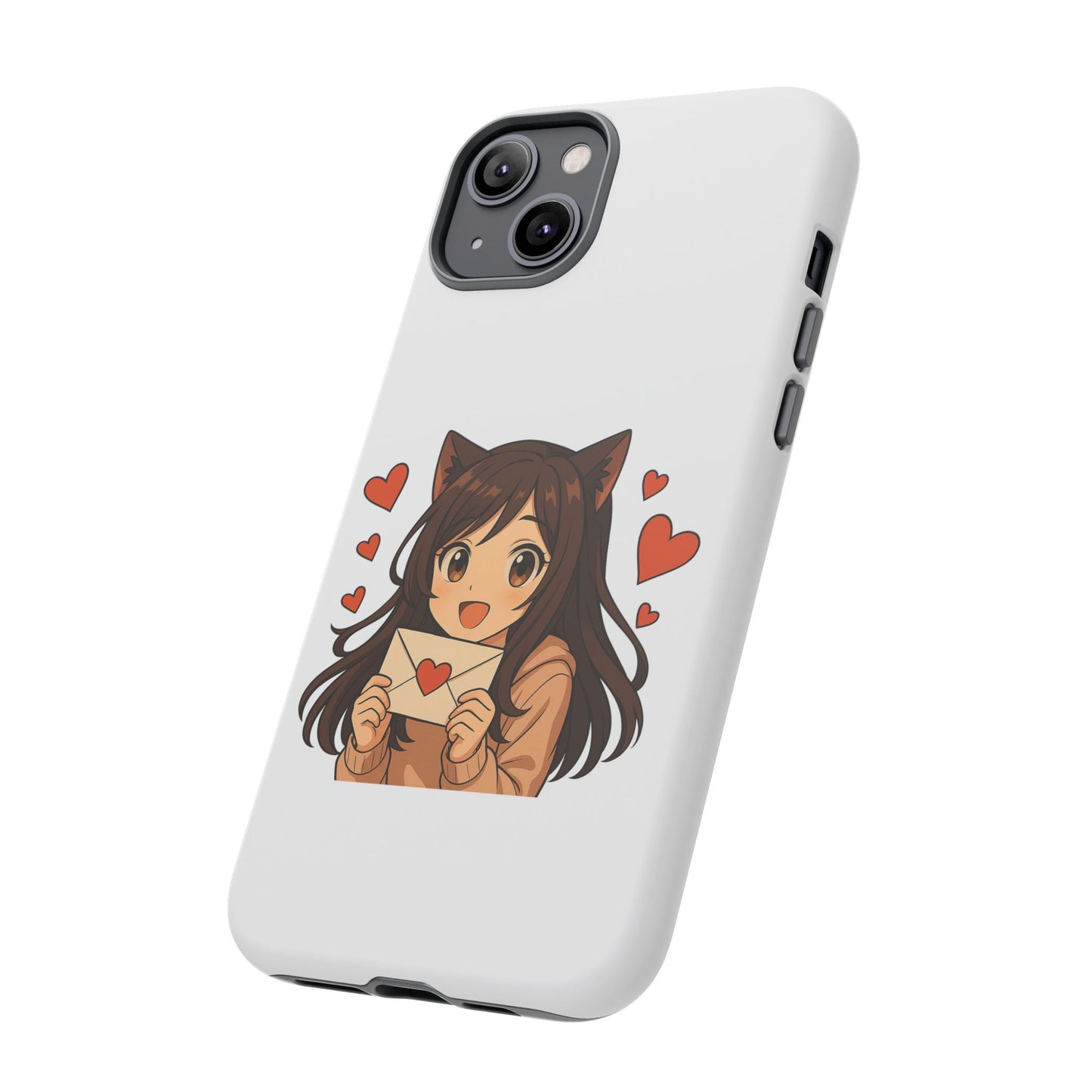 Cute Cat Girl Phone Case, Kawaii Anime Inspired Case, Personalized Love Gifts, Aesthetic Phone Cover, Cat Lover Phone Case