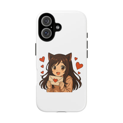 Cute Cat Girl Phone Case, Kawaii Anime Inspired Case, Personalized Love Gifts, Aesthetic Phone Cover, Cat Lover Phone Case