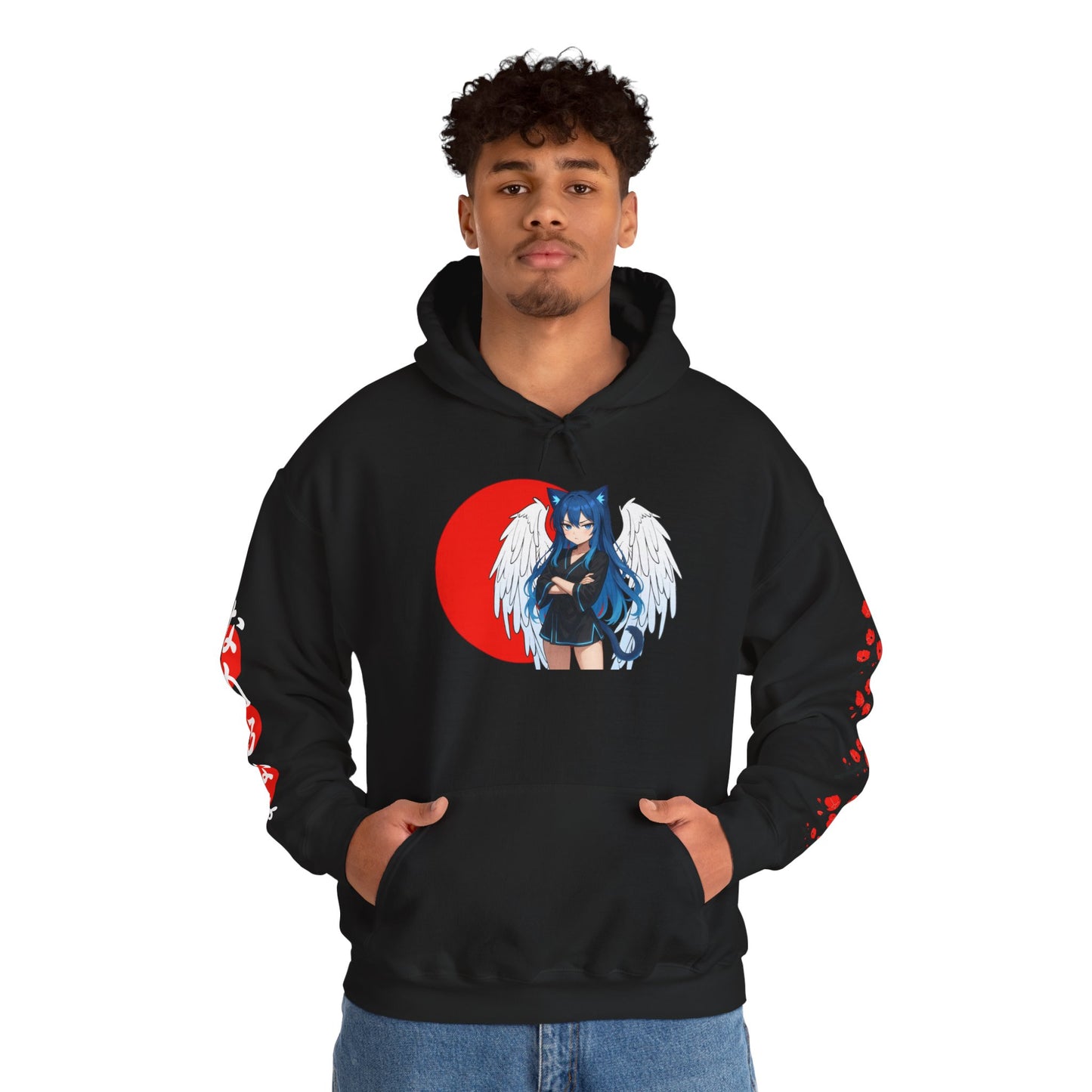 Kitsune Angel Rising Sun Hoodie