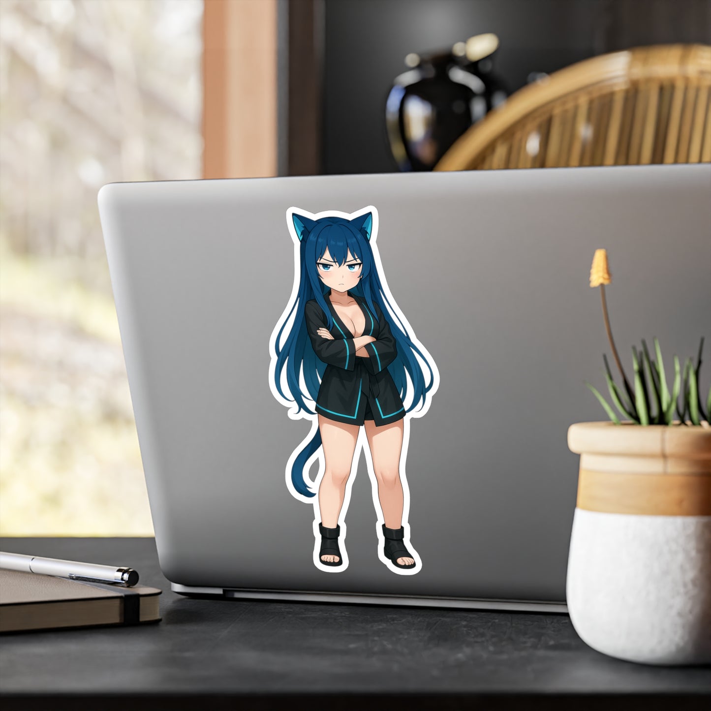 Blue-Haired Cat Girl Sticker
