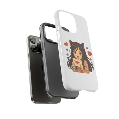 Cute Cat Girl Phone Case, Kawaii Anime Inspired Case, Personalized Love Gifts, Aesthetic Phone Cover, Cat Lover Phone Case