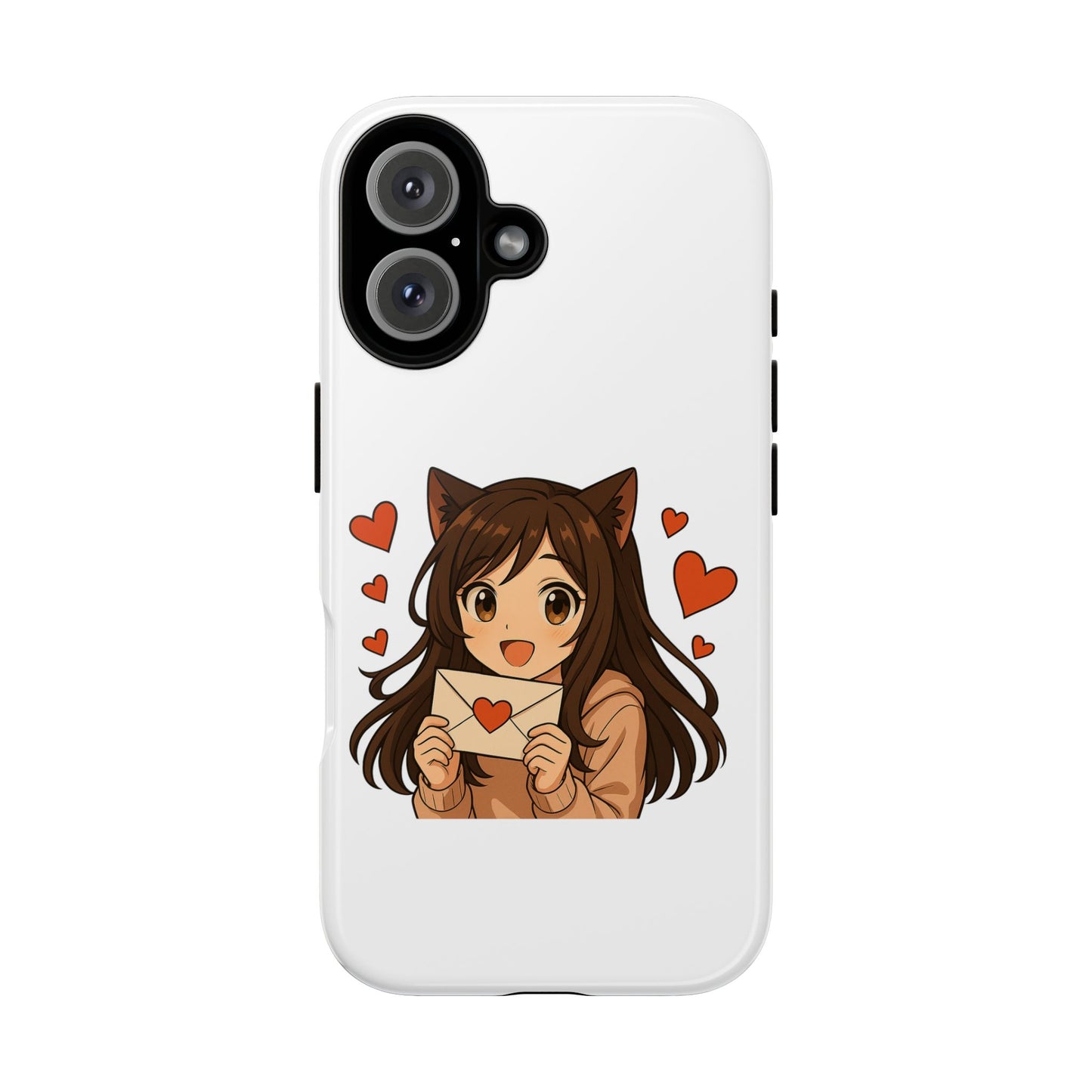 Cute Cat Girl Phone Case, Kawaii Anime Inspired Case, Personalized Love Gifts, Aesthetic Phone Cover, Cat Lover Phone Case