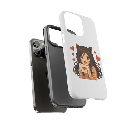 Cute Cat Girl Phone Case, Kawaii Anime Inspired Case, Personalized Love Gifts, Aesthetic Phone Cover, Cat Lover Phone Case
