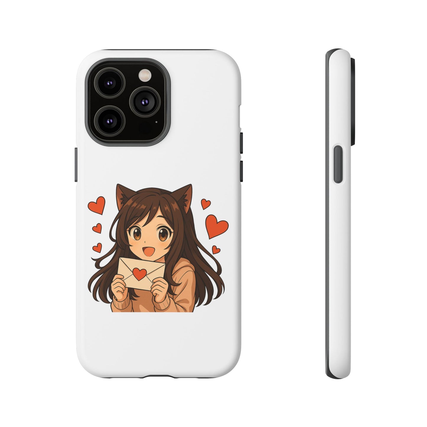 Cute Cat Girl Phone Case, Kawaii Anime Inspired Case, Personalized Love Gifts, Aesthetic Phone Cover, Cat Lover Phone Case