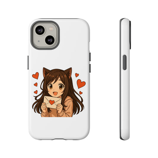 Cute Cat Girl Phone Case, Kawaii Anime Inspired Case, Personalized Love Gifts, Aesthetic Phone Cover, Cat Lover Phone Case