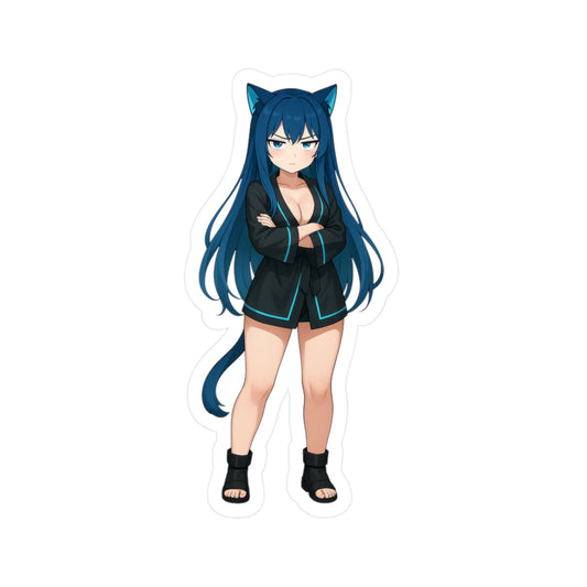 Blue-Haired Cat Girl Sticker