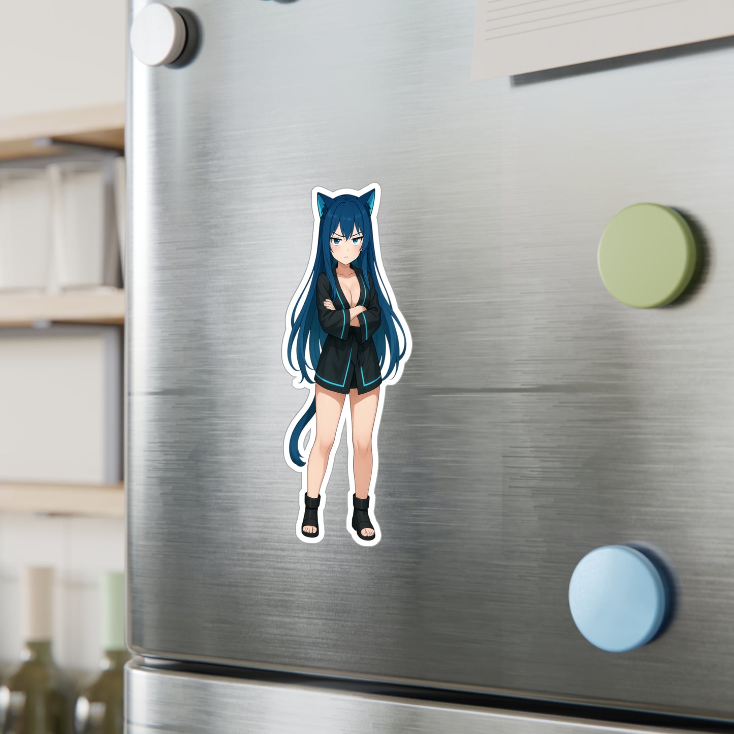 Blue-Haired Cat Girl Sticker