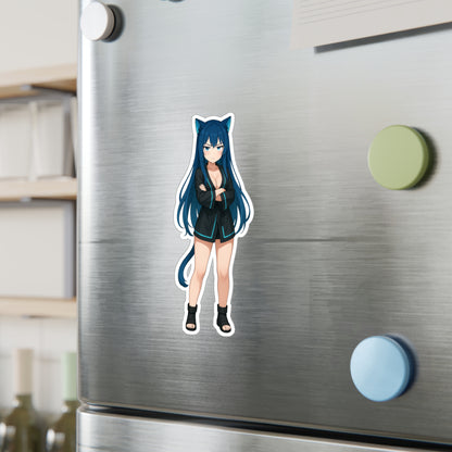 Blue-Haired Cat Girl Sticker