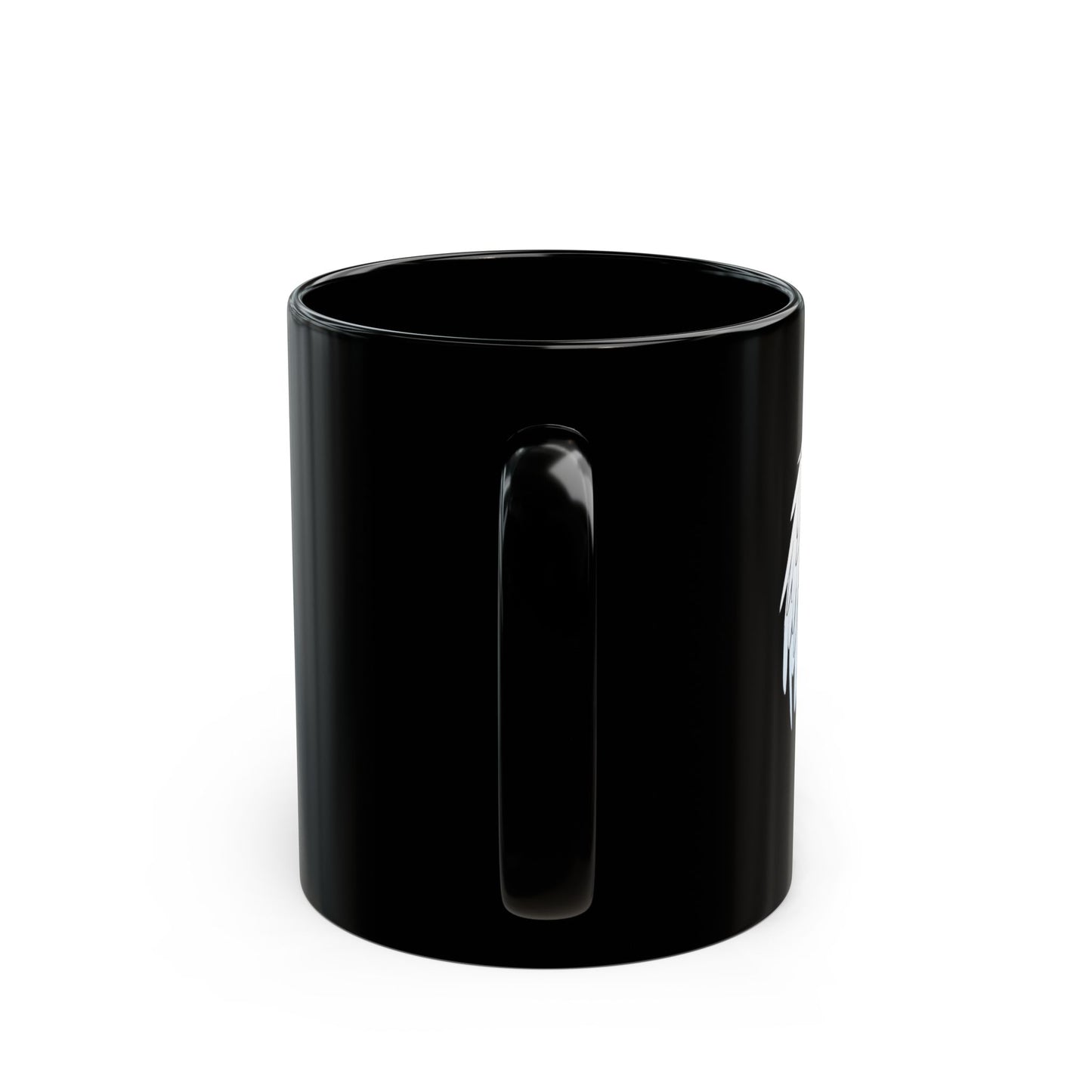 Angel Blue Cat Girl Black Ceramic Mug