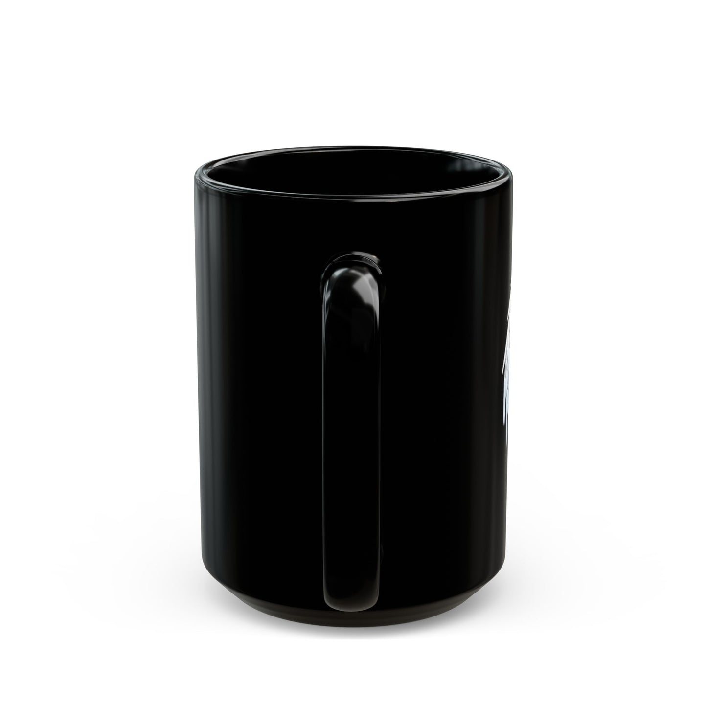 Angel Blue Cat Girl Black Ceramic Mug