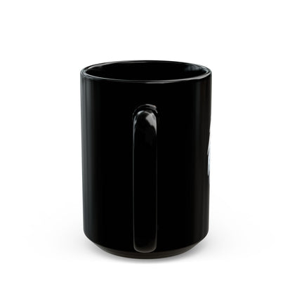 Angel Blue Cat Girl Black Ceramic Mug