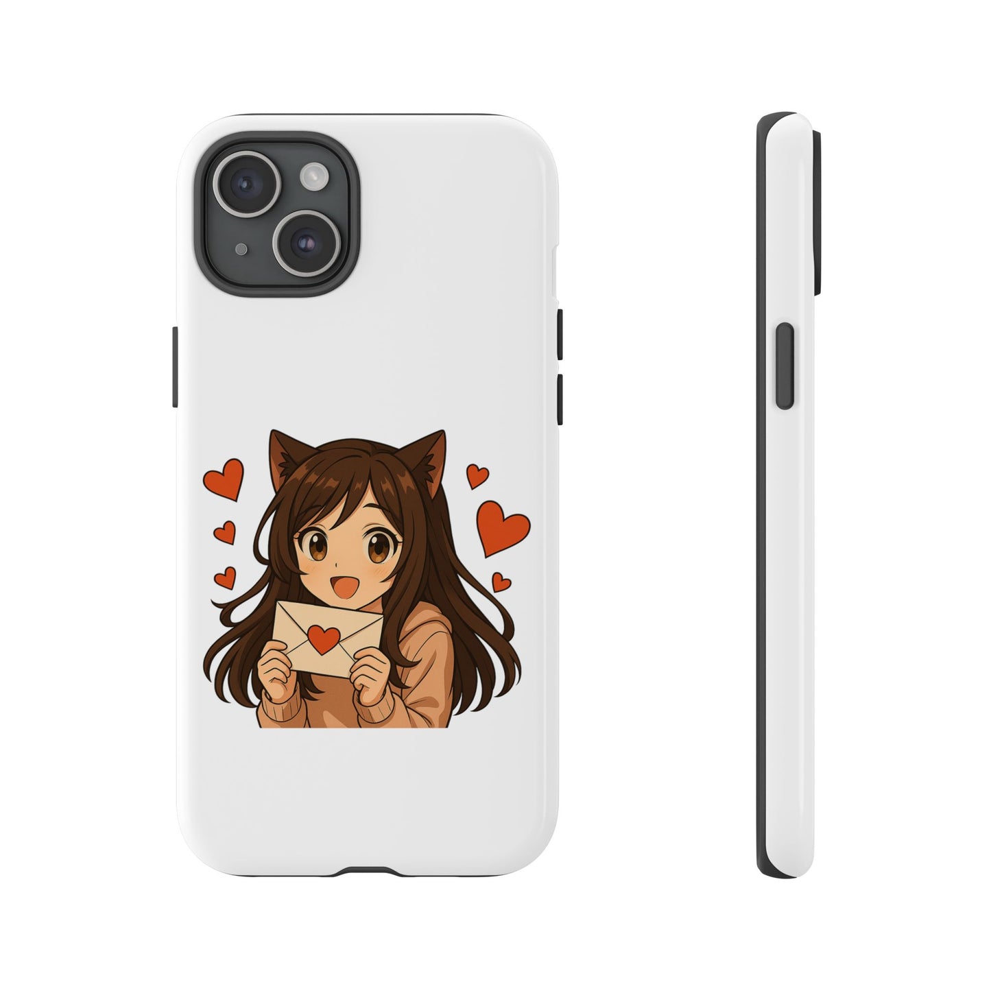 Cute Cat Girl Phone Case, Kawaii Anime Inspired Case, Personalized Love Gifts, Aesthetic Phone Cover, Cat Lover Phone Case