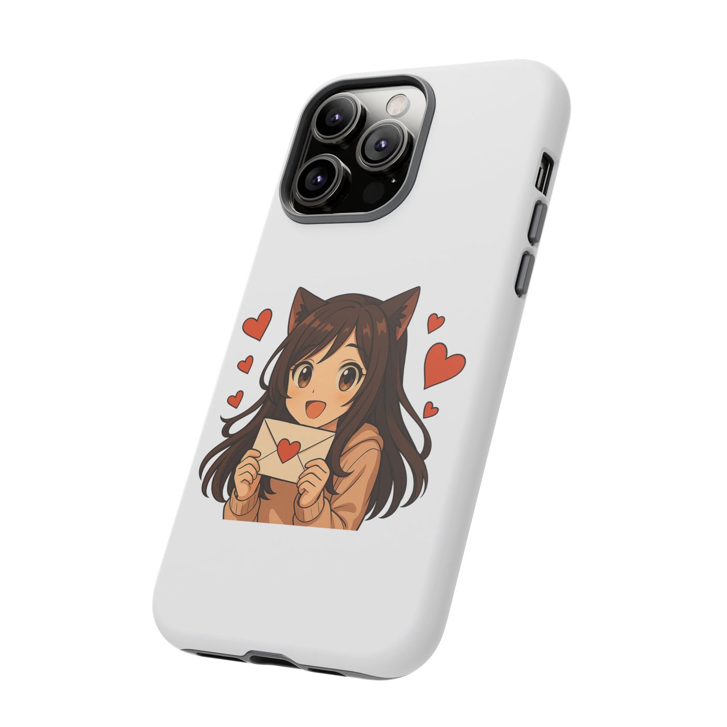 Cute Cat Girl Phone Case, Kawaii Anime Inspired Case, Personalized Love Gifts, Aesthetic Phone Cover, Cat Lover Phone Case