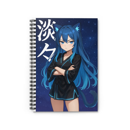 Blue Cat Girl Spiral Notebook