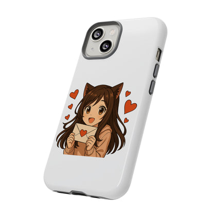 Cute Cat Girl Phone Case, Kawaii Anime Inspired Case, Personalized Love Gifts, Aesthetic Phone Cover, Cat Lover Phone Case