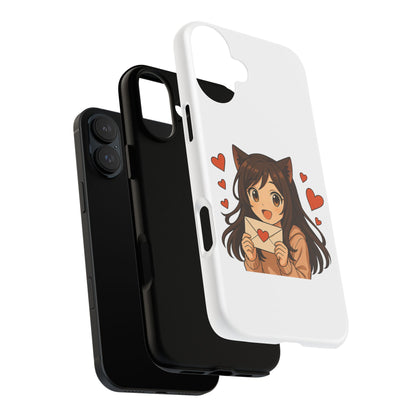 Cute Cat Girl Phone Case, Kawaii Anime Inspired Case, Personalized Love Gifts, Aesthetic Phone Cover, Cat Lover Phone Case