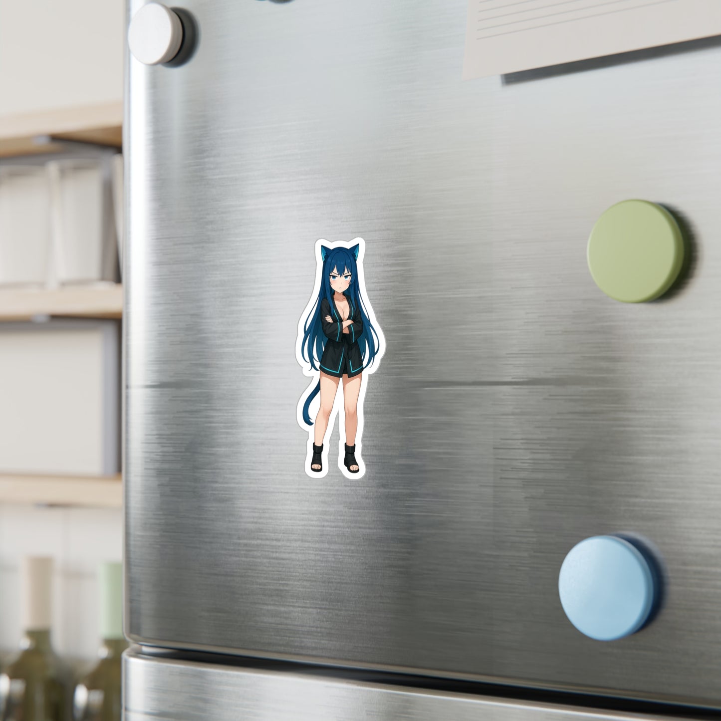 Blue-Haired Cat Girl Sticker