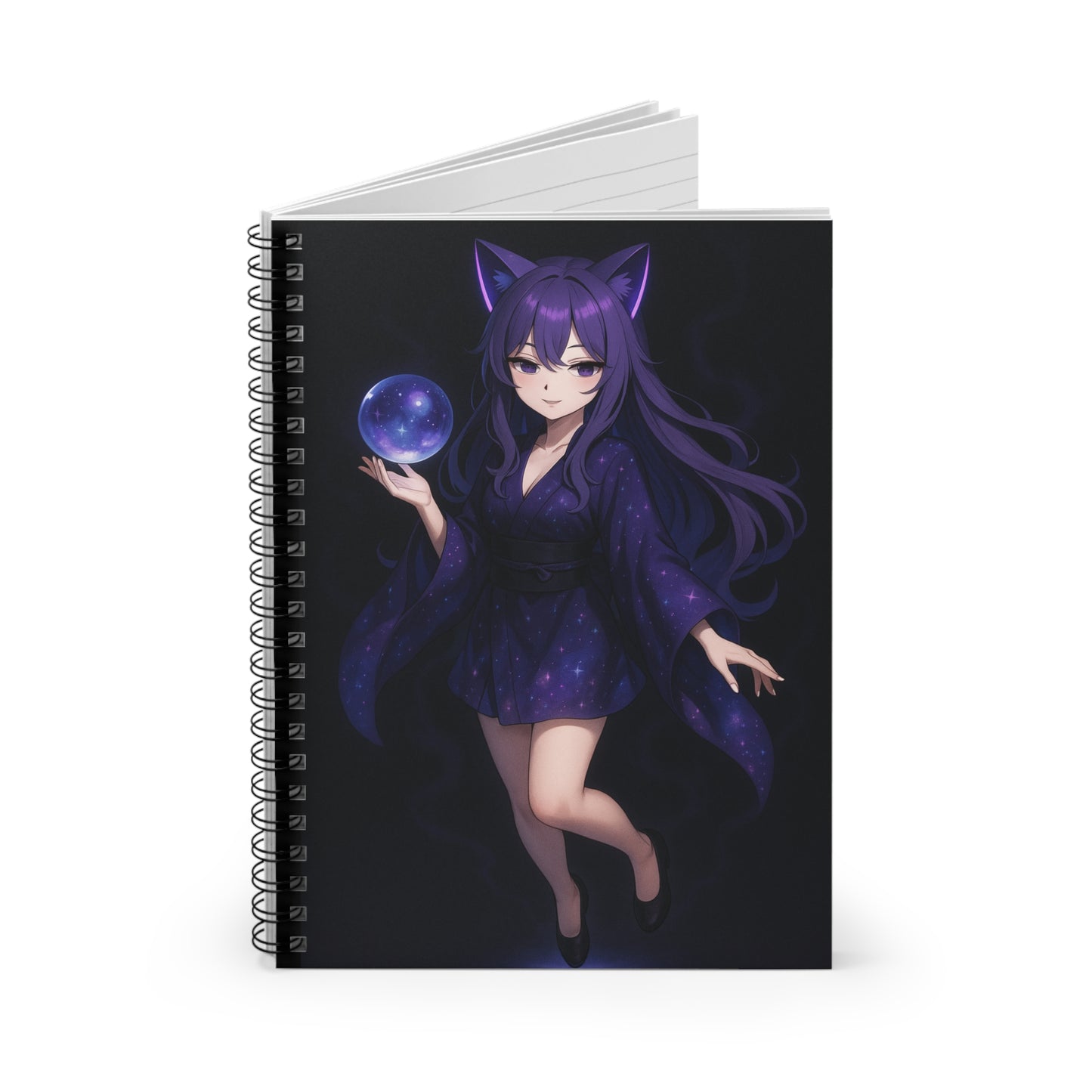 Purple Cat Girl Spiral Notebook