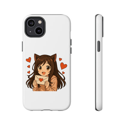Cute Cat Girl Phone Case, Kawaii Anime Inspired Case, Personalized Love Gifts, Aesthetic Phone Cover, Cat Lover Phone Case