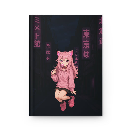 Pink Cat Girl Night City Journal