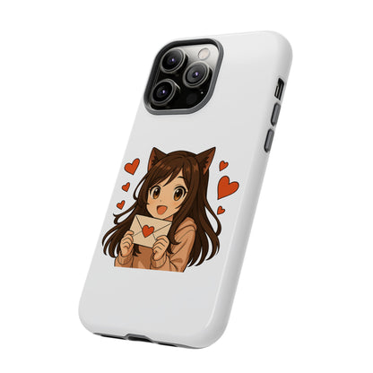 Cute Cat Girl Phone Case, Kawaii Anime Inspired Case, Personalized Love Gifts, Aesthetic Phone Cover, Cat Lover Phone Case