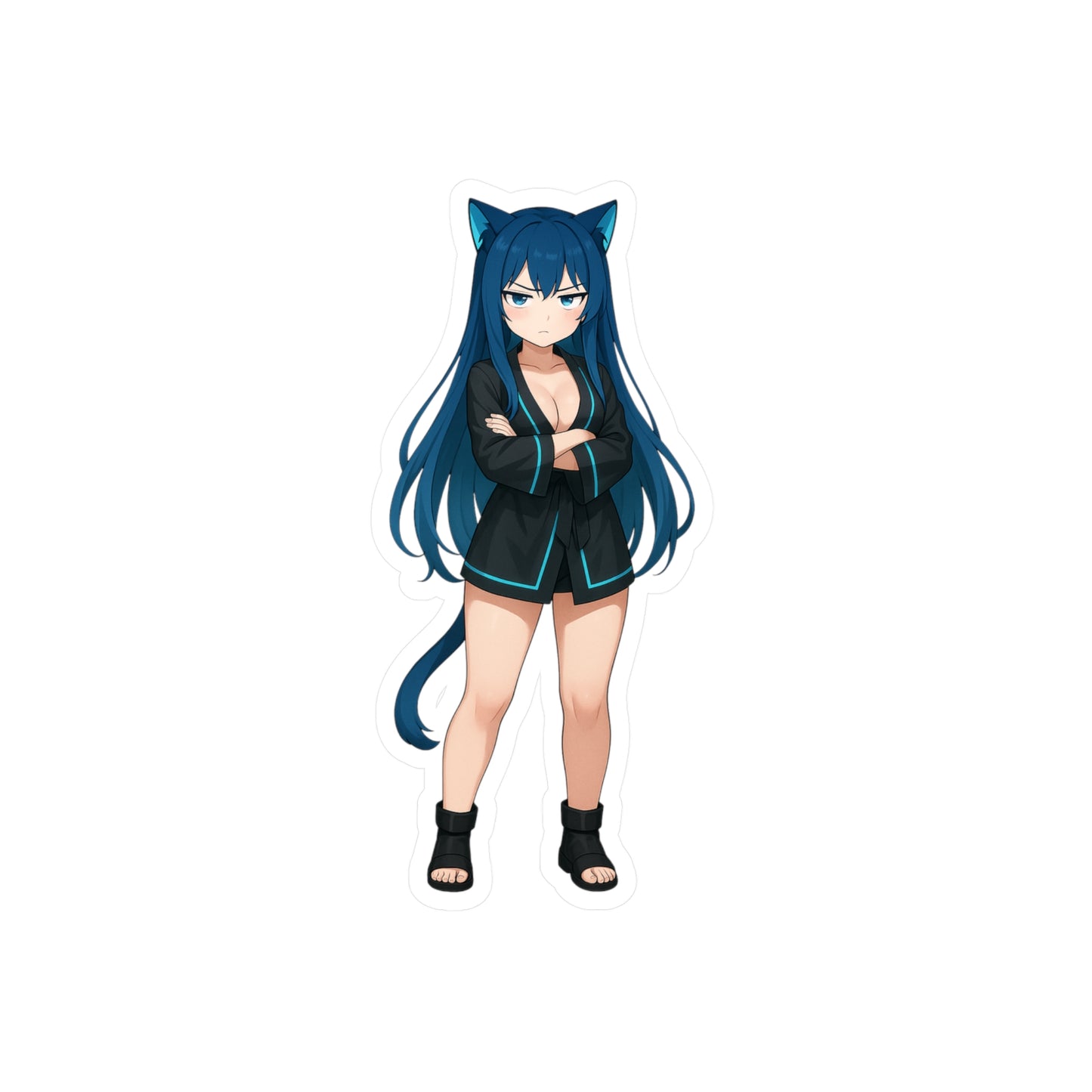 Blue-Haired Cat Girl Sticker