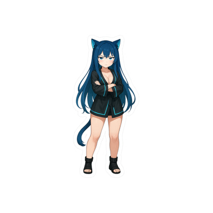 Blue-Haired Cat Girl Sticker