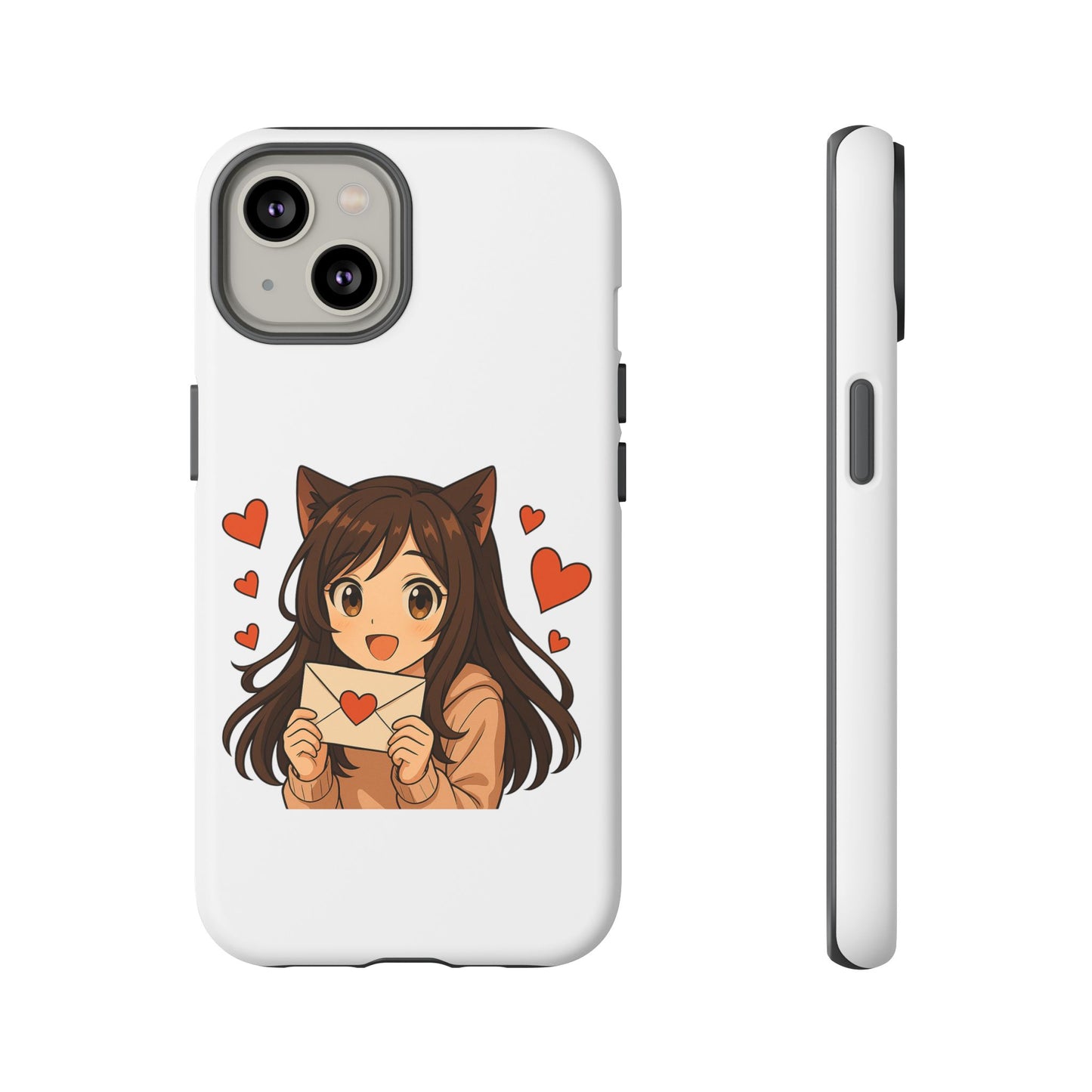 Cute Cat Girl Phone Case, Kawaii Anime Inspired Case, Personalized Love Gifts, Aesthetic Phone Cover, Cat Lover Phone Case