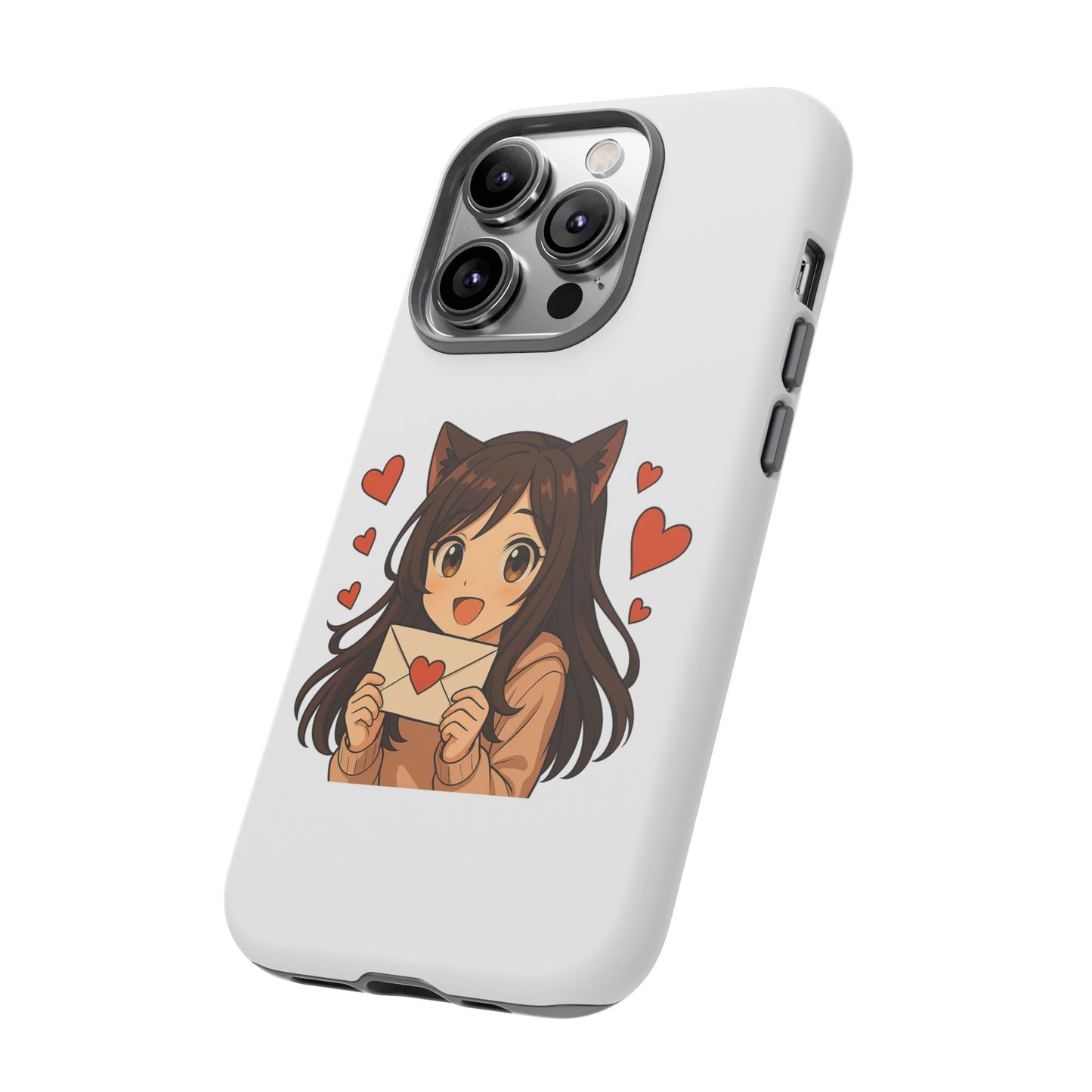 Cute Cat Girl Phone Case, Kawaii Anime Inspired Case, Personalized Love Gifts, Aesthetic Phone Cover, Cat Lover Phone Case