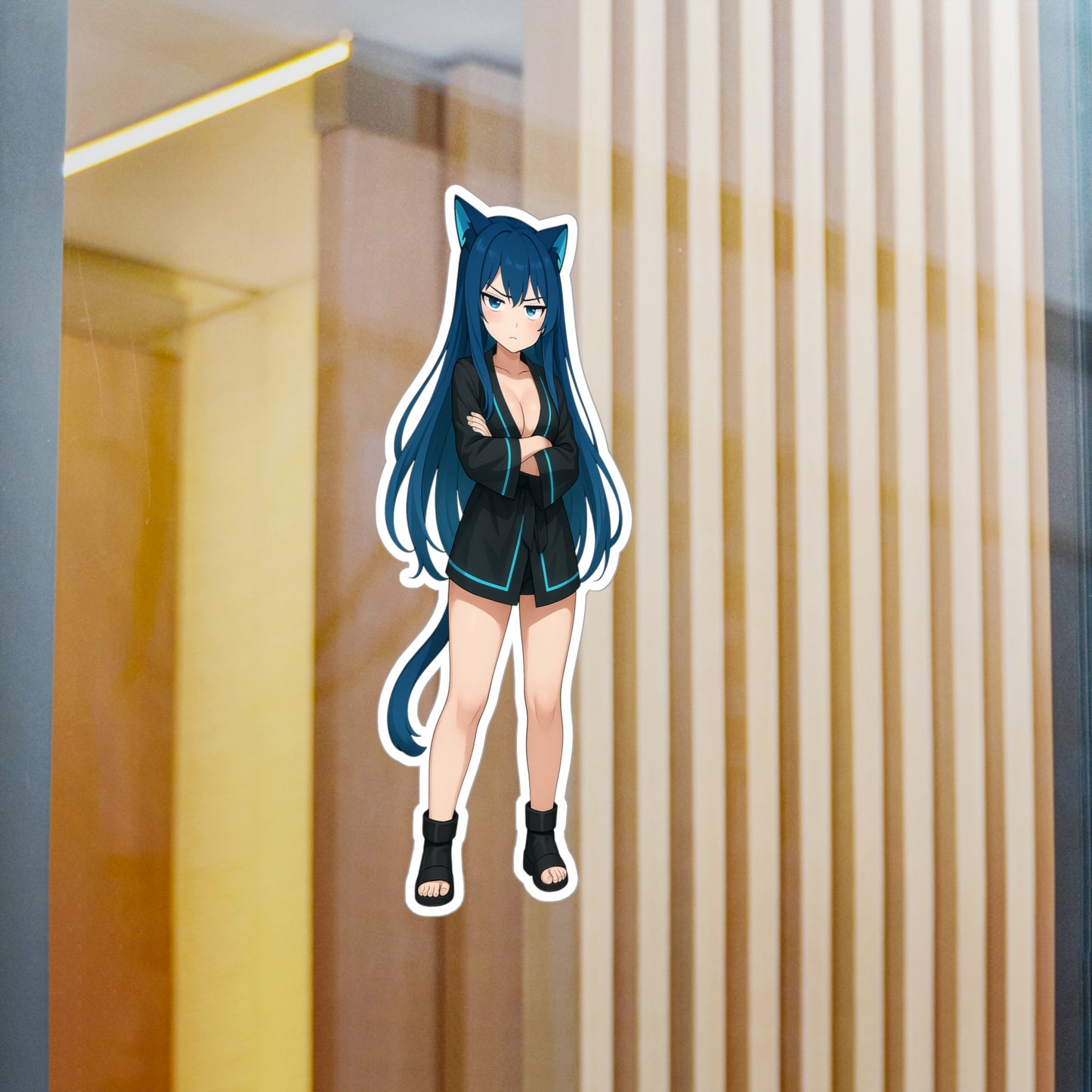 Blue-Haired Cat Girl Sticker