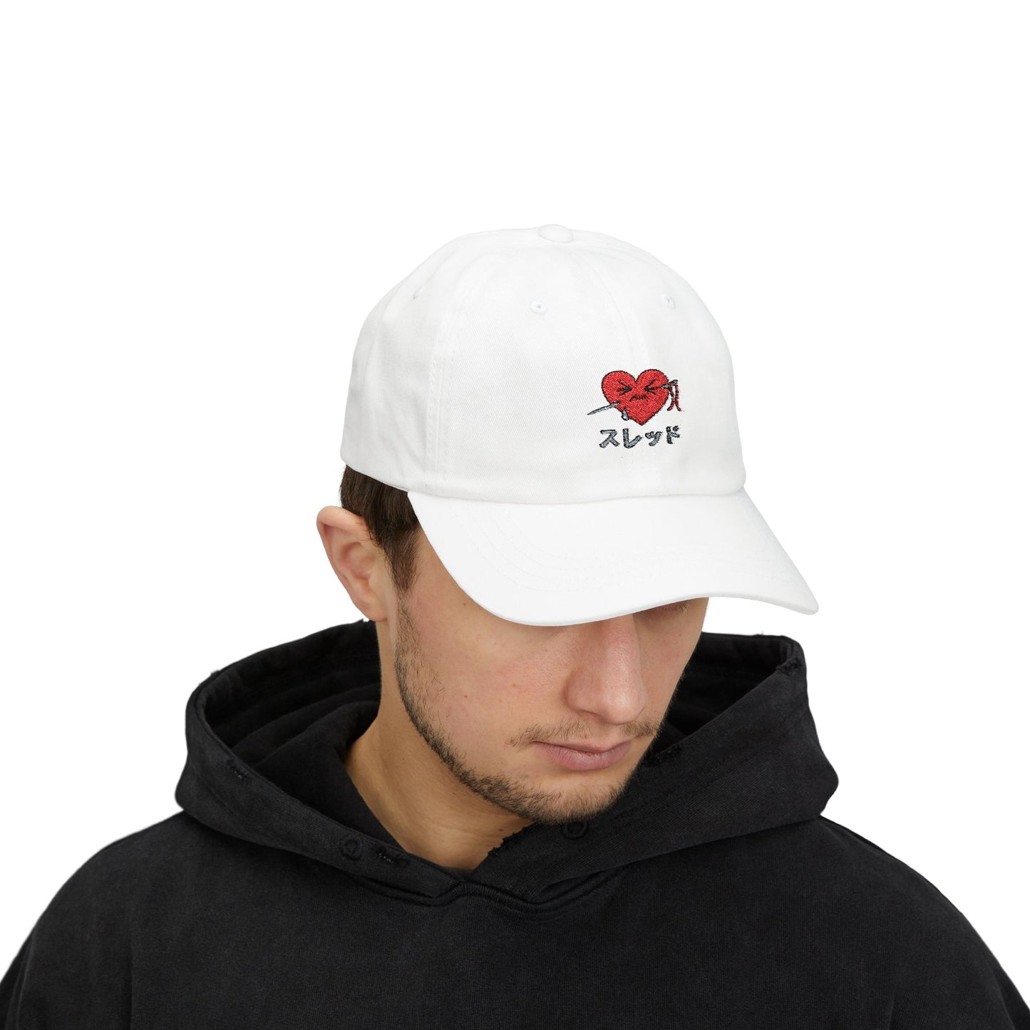 Stitched Heartache Anime Baseball Hat