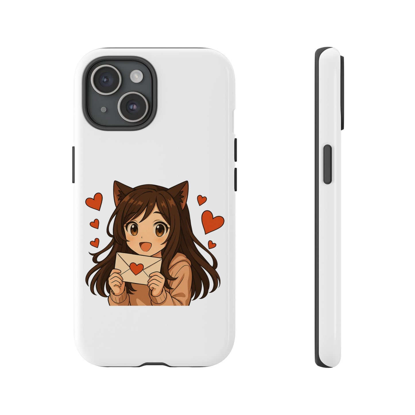 Cute Cat Girl Phone Case, Kawaii Anime Inspired Case, Personalized Love Gifts, Aesthetic Phone Cover, Cat Lover Phone Case
