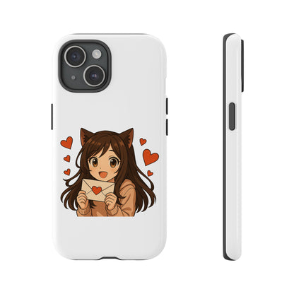 Cute Cat Girl Phone Case, Kawaii Anime Inspired Case, Personalized Love Gifts, Aesthetic Phone Cover, Cat Lover Phone Case