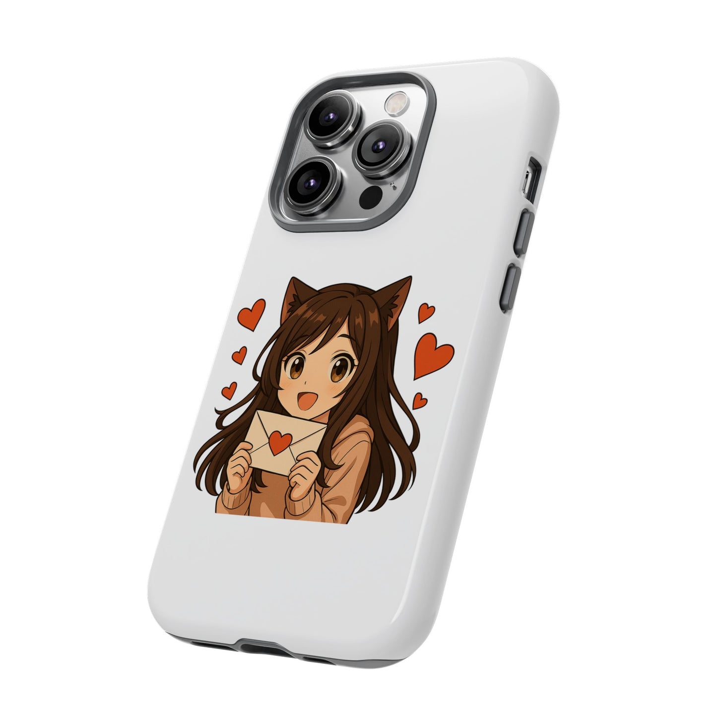 Cute Cat Girl Phone Case, Kawaii Anime Inspired Case, Personalized Love Gifts, Aesthetic Phone Cover, Cat Lover Phone Case